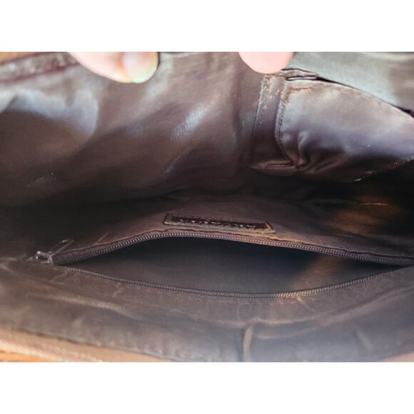 Vtg 90s Y2k Metallic Baguette Handbag Moc Croc Vegan Leather Rhinestone Studded - Picture 6 of 7